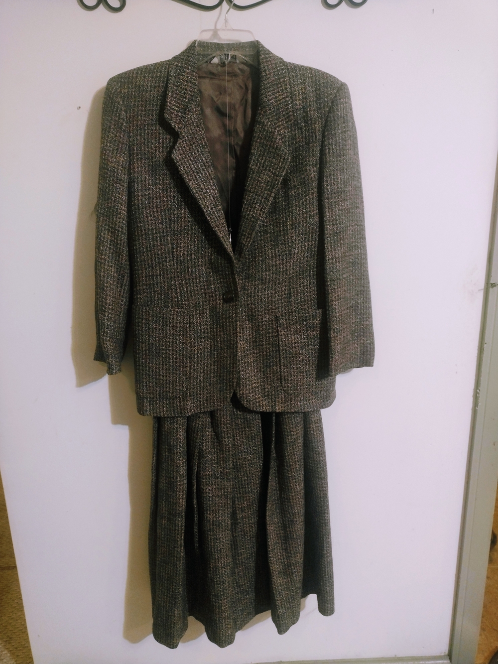 Richard Evans Vintage Classic Women's Tweed Skirt Set - Gray